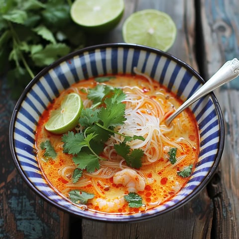 coconut milk Thai soup with ginger, lemongrass (15 min)