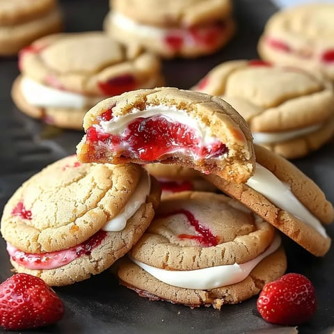 Cheesecake Cookies with Strawberries