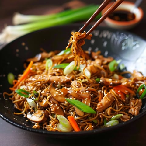 Stir-fry chicken noodles, easy recipe