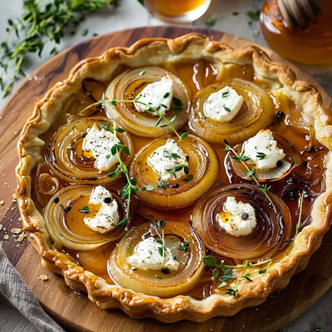 Onion, Goat Cheese, and Honey Tart