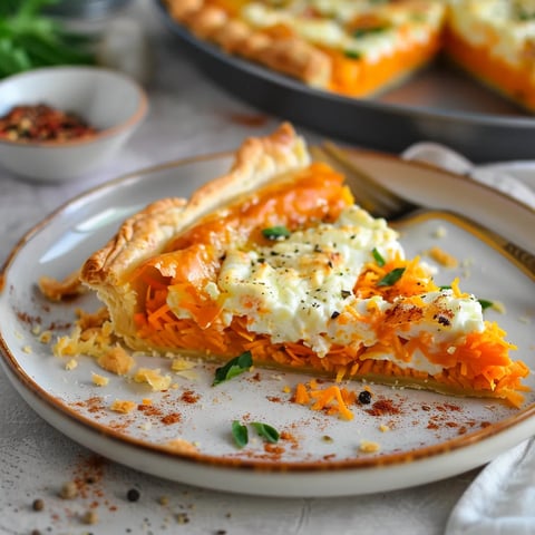 Flaky tart with carrots and goat cheese