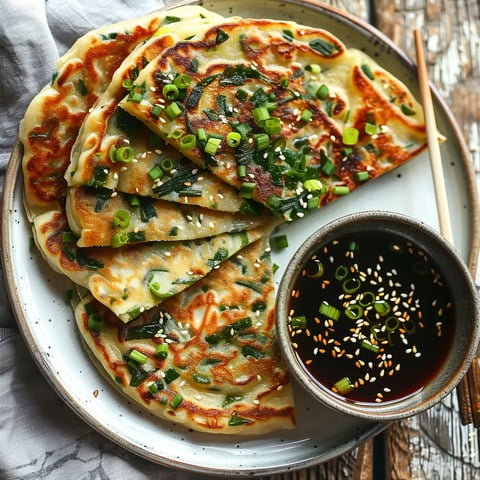 Crispy Vegan Korean Scallion Pancakes