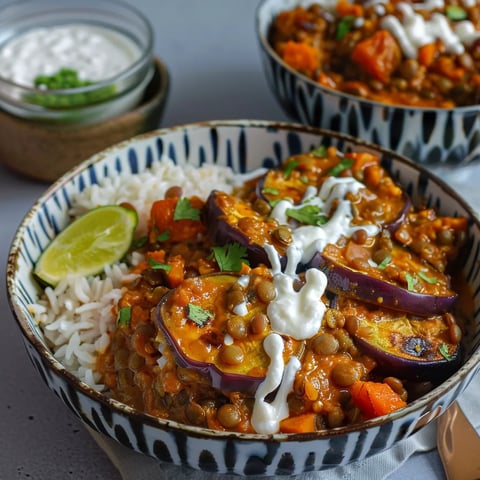 Eggplant and Lentil Curry Dish